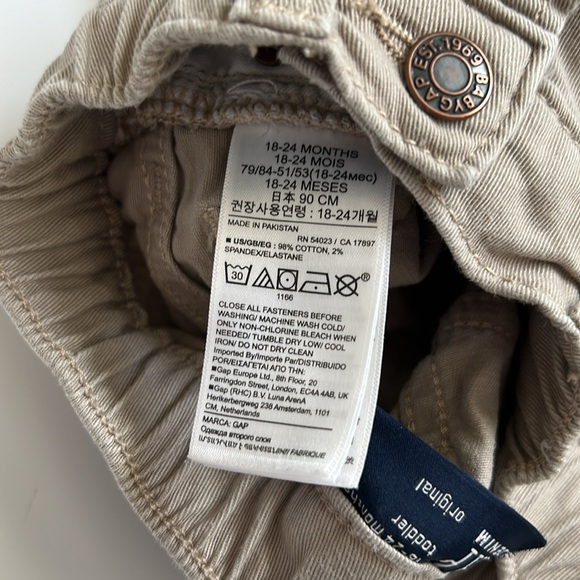 GAP tan denim jean pants 18-24M - Picture 6 of 6